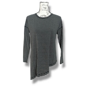 Lululemon To The Point LS Top Modern Stripe Heathered Black White Tie ~6